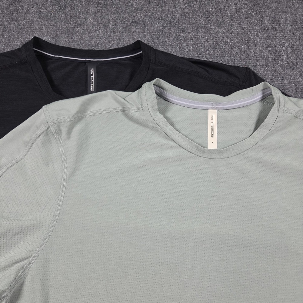 Ten Thousand Versatile Shirt Mens Large Black & Gray Short Sleeve Lot Of 2